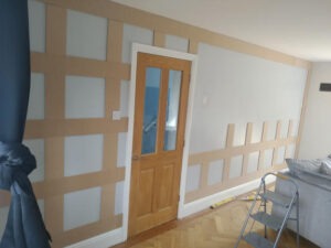 Custom MDF panelling mounted and ready for the first coat